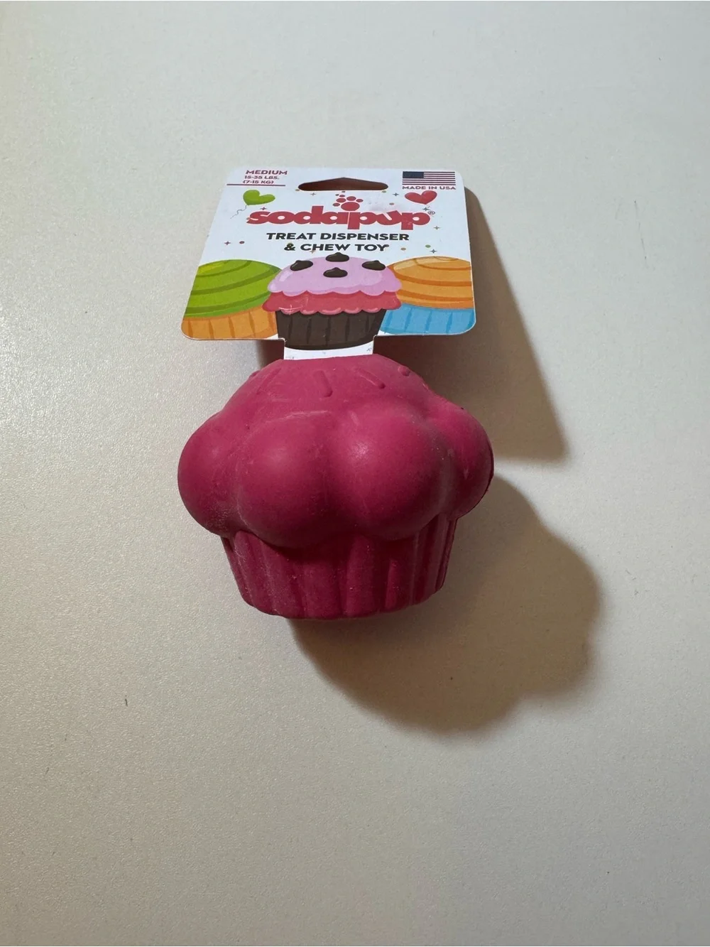 Sodapup Pink Donut Treat Dispenser & Chew Toy for Dogs